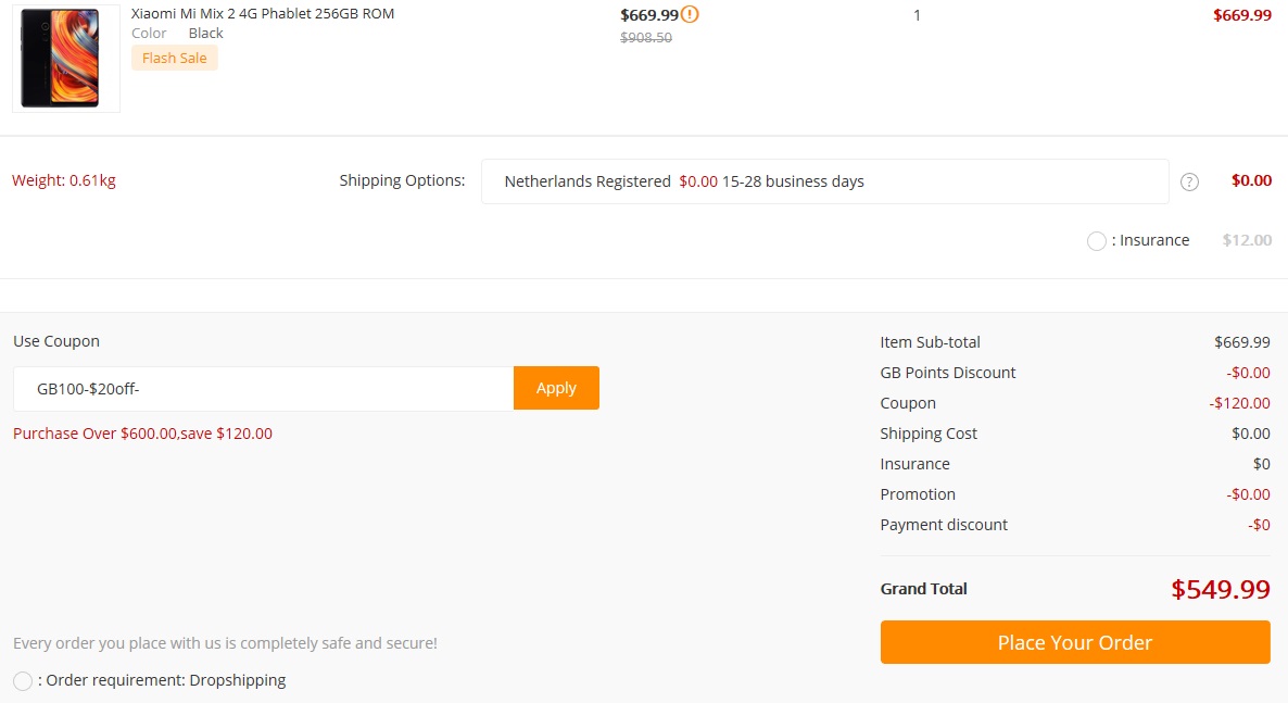 Wyprzedaż Gearbest - cena Xiaomi Mi Mix 2 o 120 dolarów taniej