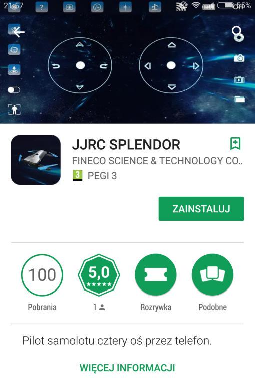 aplikacja JJRC Splendor w Google Play - recenzja JJRC H62 Splendor
