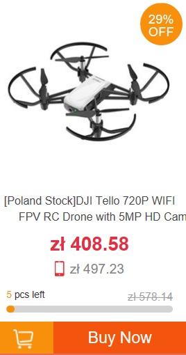 Wietrzenie magazynów geekbuying.com - clearance sale - dron DJI Tello z polskiego magazynu
