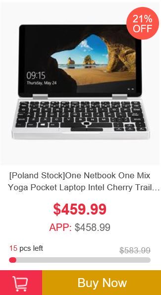 Cyber Monday w geekbuying - Netbook One Mix Yoga Pocket Laptop