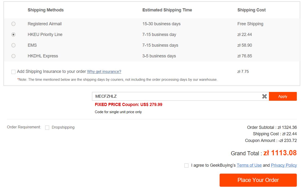 Limitowane kupony rabatowe od Geekbuying - zakup Xiaomi Mi Lite z kodem rabatowym