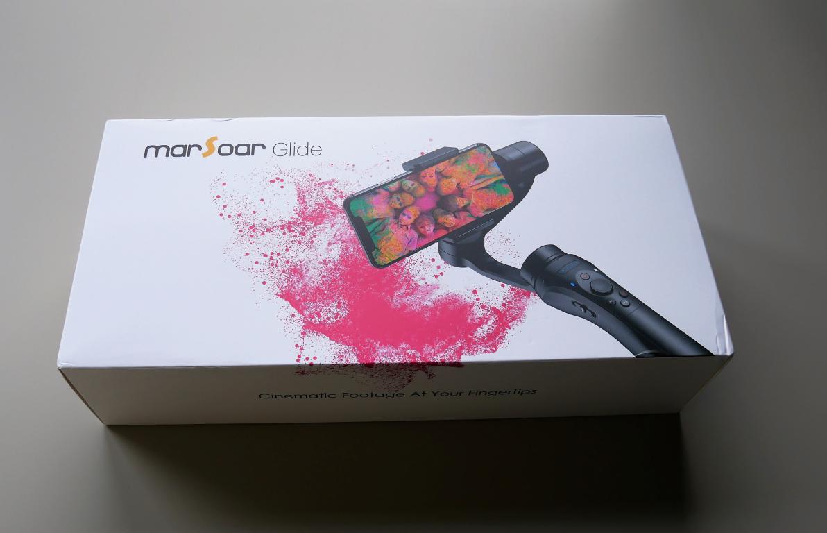 MarSoar Glide - recenzja taniego gimbala do smartfona - pudełko z gimbalem