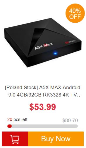 Promocja chińskich TV Boxów z dostawą z Europy - A5X Max