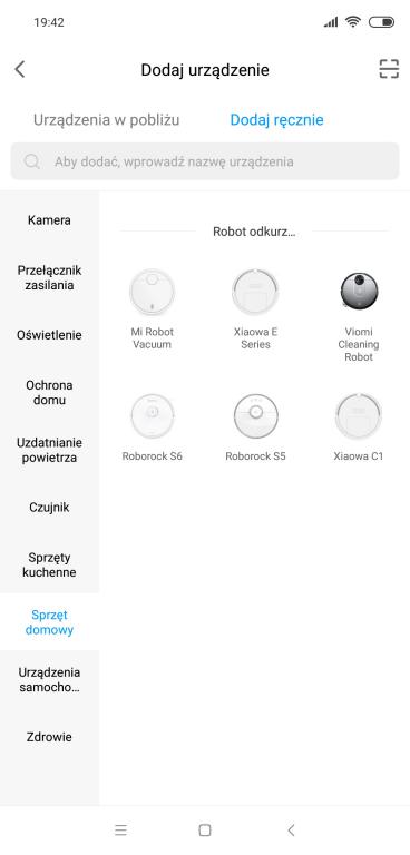 recenzja robota odkurzającego Xiaomi Viomi V2 - screen z aplikacji - wybór robota w aplikacji Mi Home