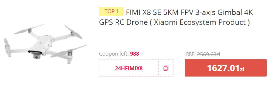 Wrześniowa super promocja Gearbest - Xiaomi Fimi X8 SE Drone - promocyjna cena