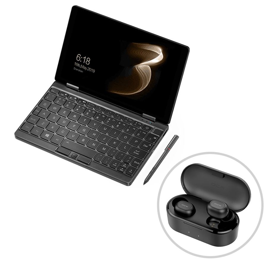 Wyprzedaż mini laptopów One Netbook One Mix 3S - zestaw ze suchawkami bluetooth - czarny
