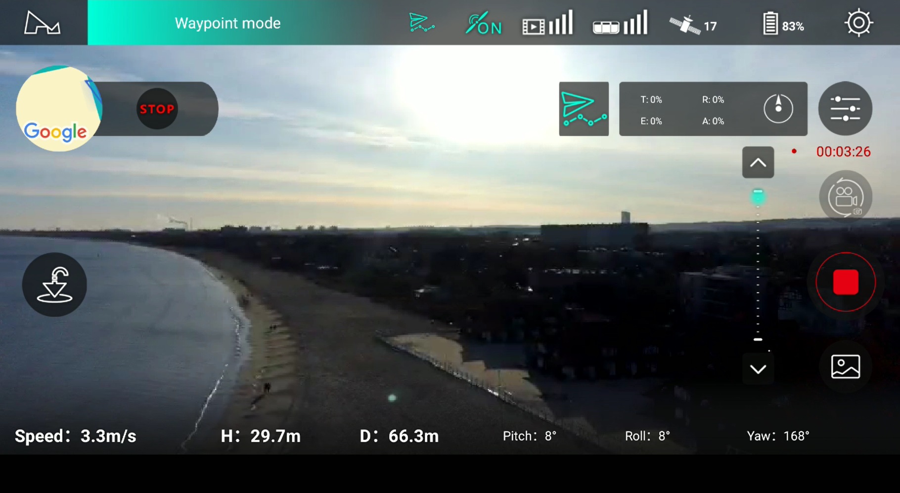 Hubsan Zino PRO - recenzja drona z kamerą 4K i zasięgiem aż 4 km - widok w aplikacji