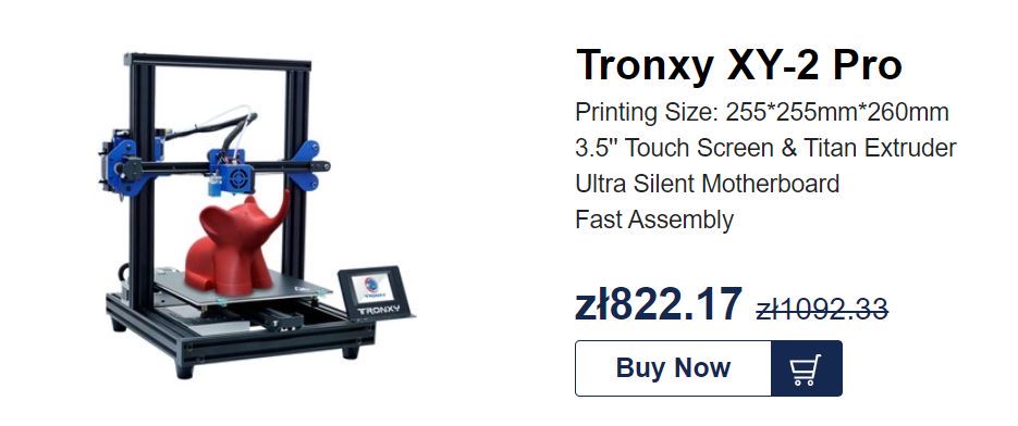 Promocja drukarek 3D z geekbuying - kod rabatowy - Tronxy XY-2 PRO