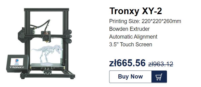 Promocja drukarek 3D z geekbuying - kod rabatowy - Tronxy XY-2