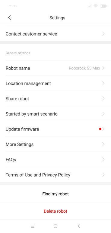 Roborock S5 Max - recenzja - ustawienia w aplikacji