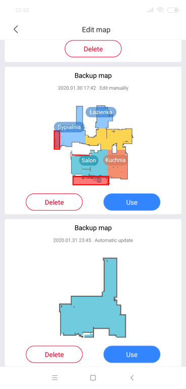 Roborock S5 Max - wiele map w aplikacji