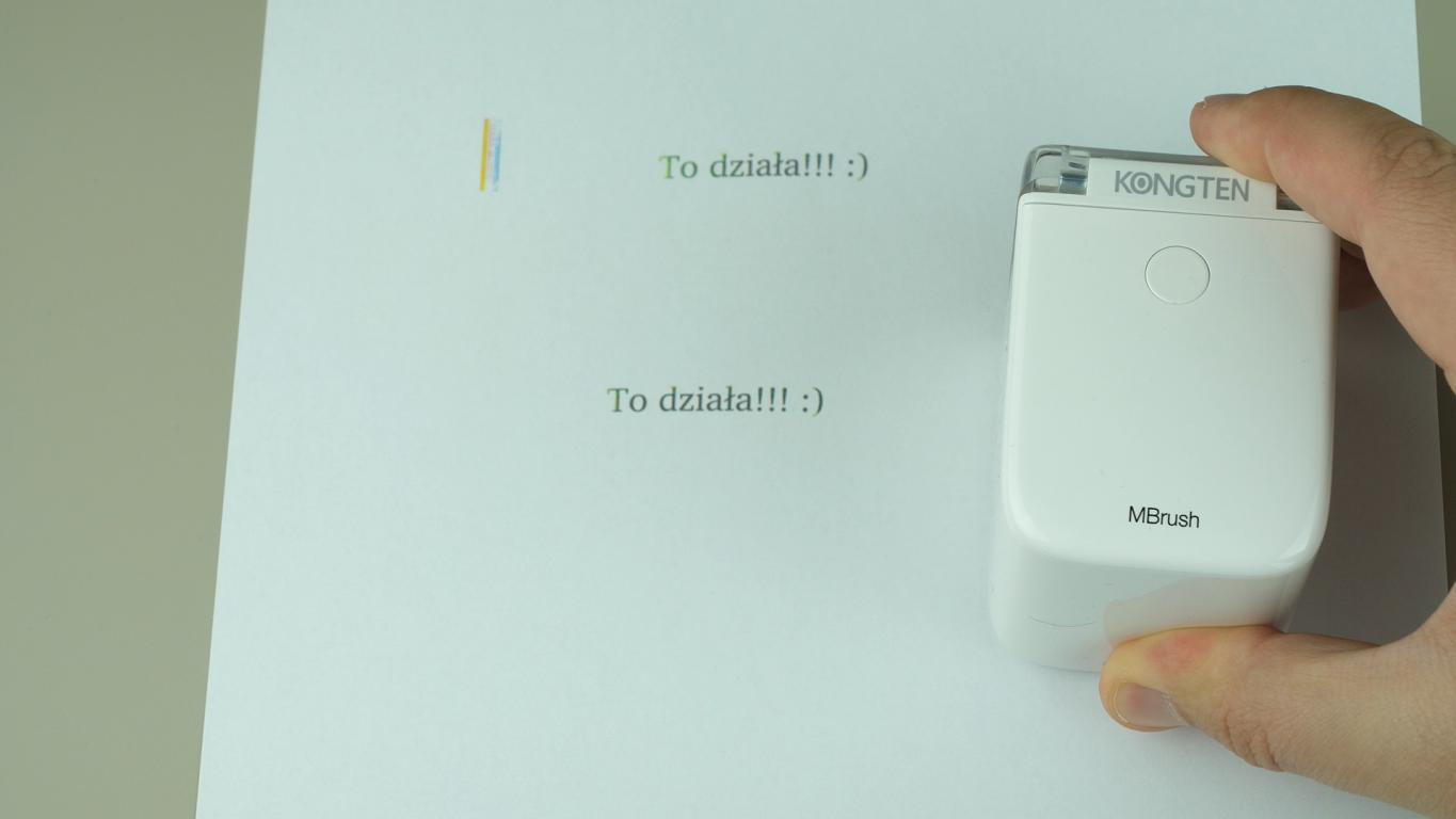 Mbrush - przenośna drukarka kieszonkowa - recenzja najmniejszej drukarki na świecie - drukowanie własnego tekstu