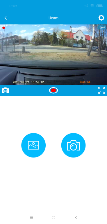 Xblitz S4 - recenzja mini kamery samochodowej - widok z aplikacji