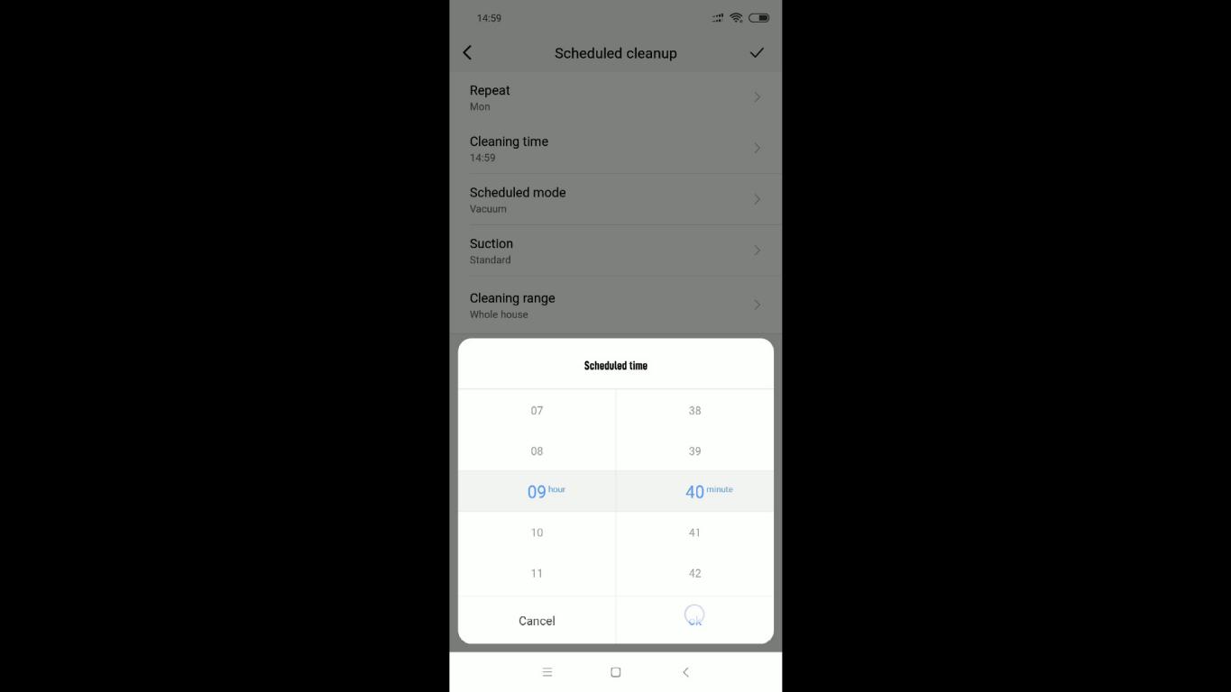 Xiaomi Viomi V3 - recenzja robota odkurzającego z mopowaniem - ustawianie harmonogramu pracy
