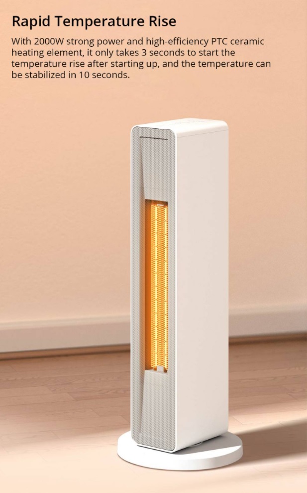Smartmi Electric Air Heater - szybkie grzanie powietrza grzałką ceramiczną