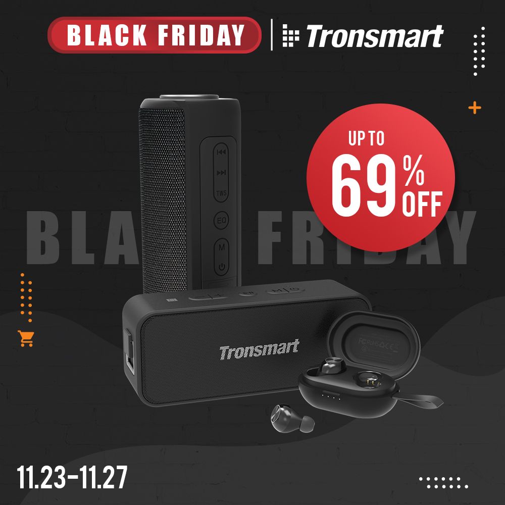 Przecena sprzętu audio marki Tronsmart na Black Friday - głośniki i słuchawki z Aliexpress