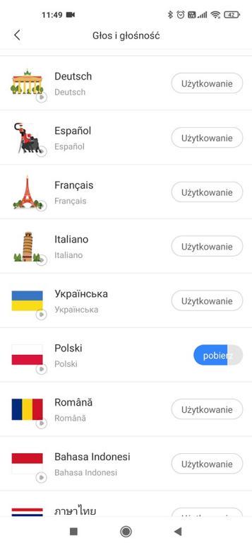 Aplikacja Xiaomi Home - wybór języka polskiego Roborock S6 Pure