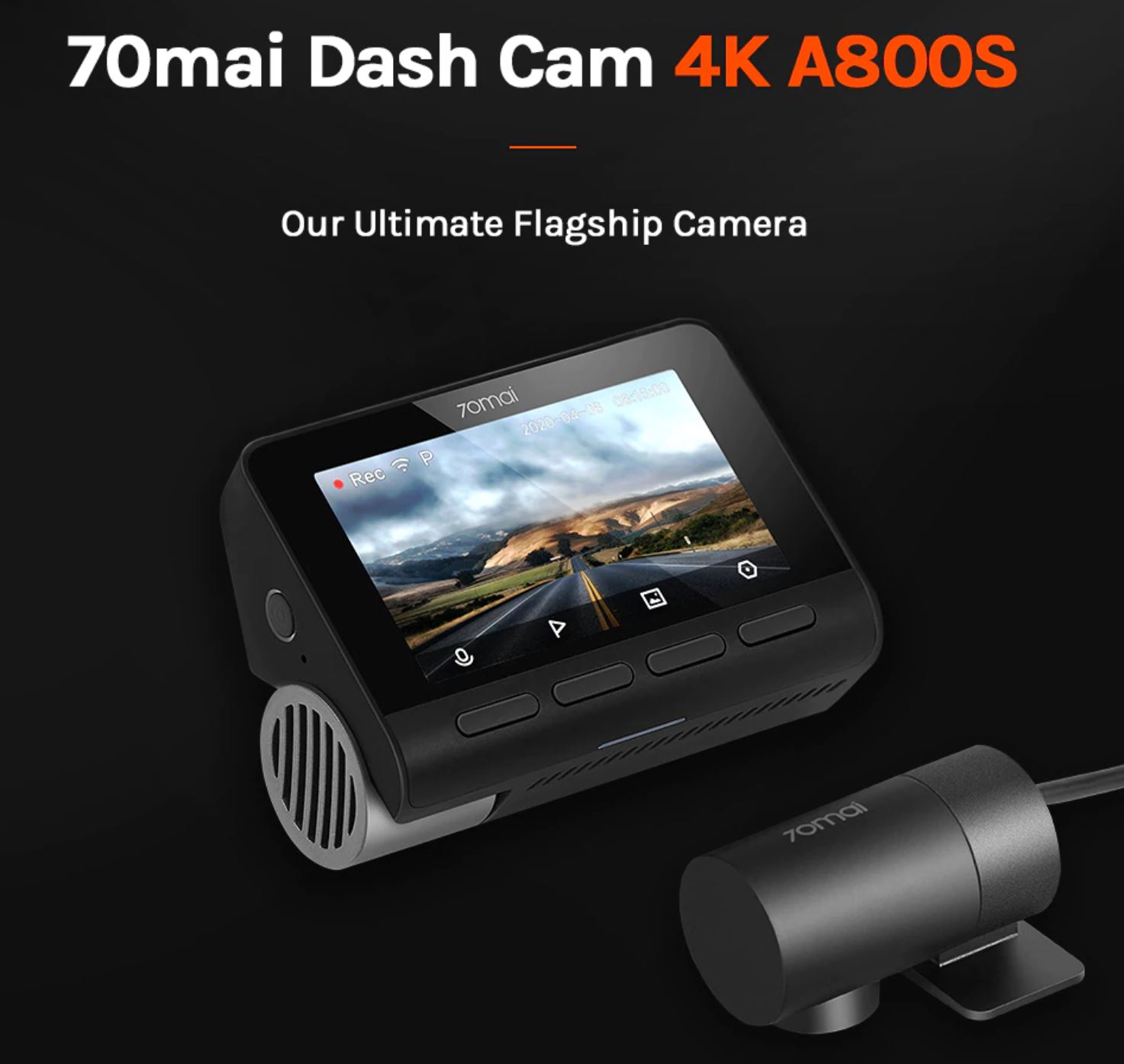 Kamery samochodowe z Aliexpress - najlepsze okazje - 70mai Dash Cam 4K A800S