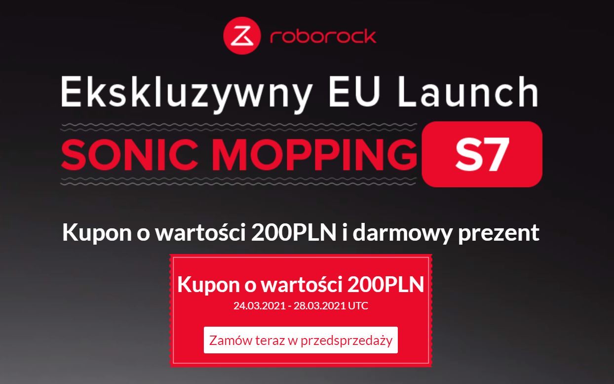 Roborock S7 w promocji - kod rabatowy geekbuying.pl - ekskluzywny kupon za 200 zł