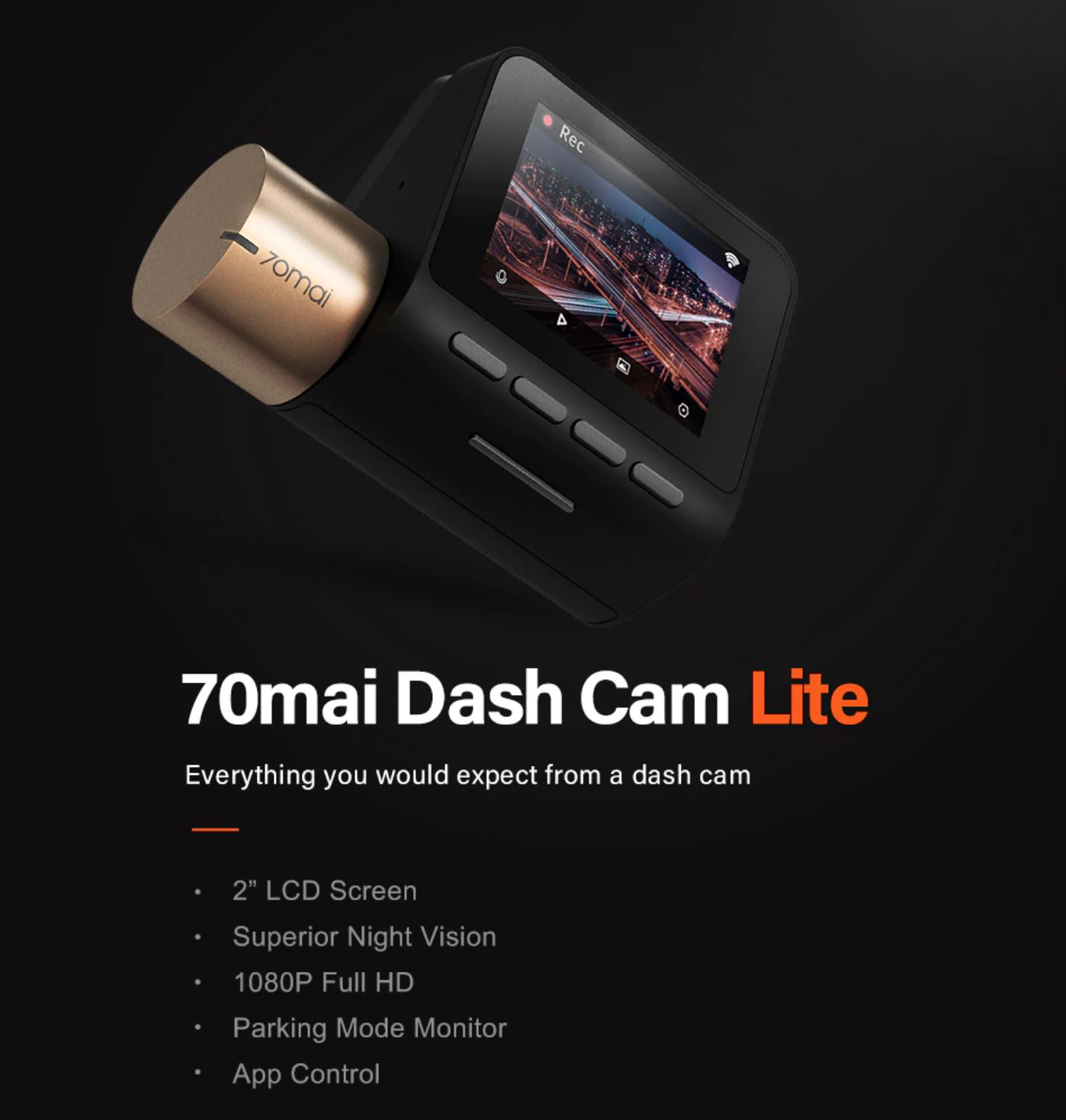 Akcesoria samochodowe z Aliexpress - kamera 70mai Dash Cam Lite