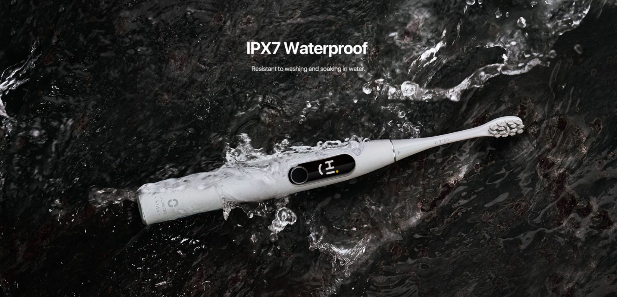 Premiera szczoteczki sonicznej Oclean X Pro Elite - wodoodporność IPX7