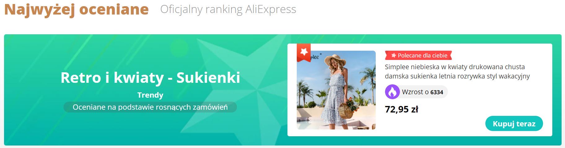 Odkrywaj trendy - nowa promocja Aliexpress - ranking sukienek z Aliexpress