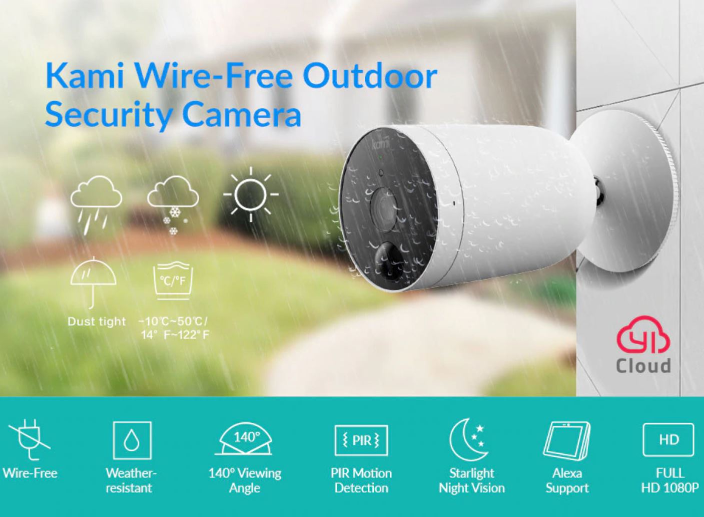 Smart Dom z Aliexpress - kamery do monitoringu w letniej wyprzedaży - YI Kami Wire-Free Outdoor Security Camera