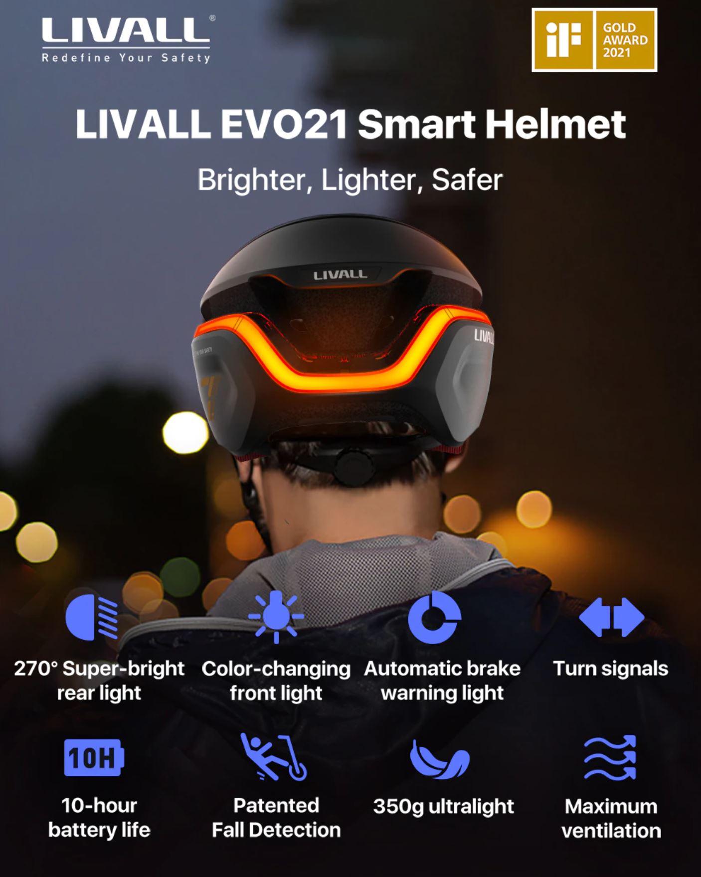 nowe produkty Aliexpress - LIVALL EVO21 inteligentny kask