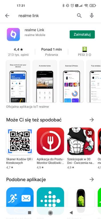 aplikacja realme Link w sklepie Google Play