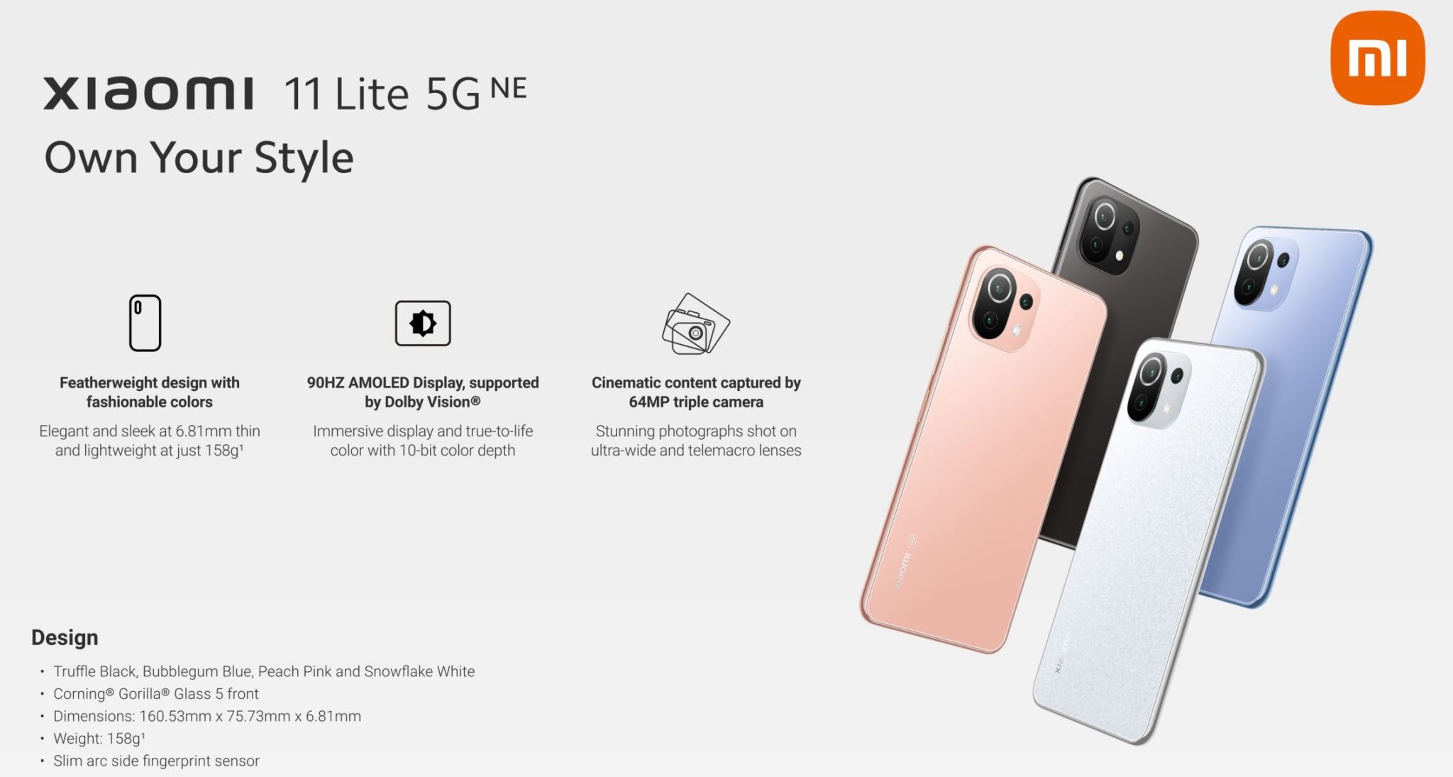 Xiaomi 11 Lite 5G NE - parametry