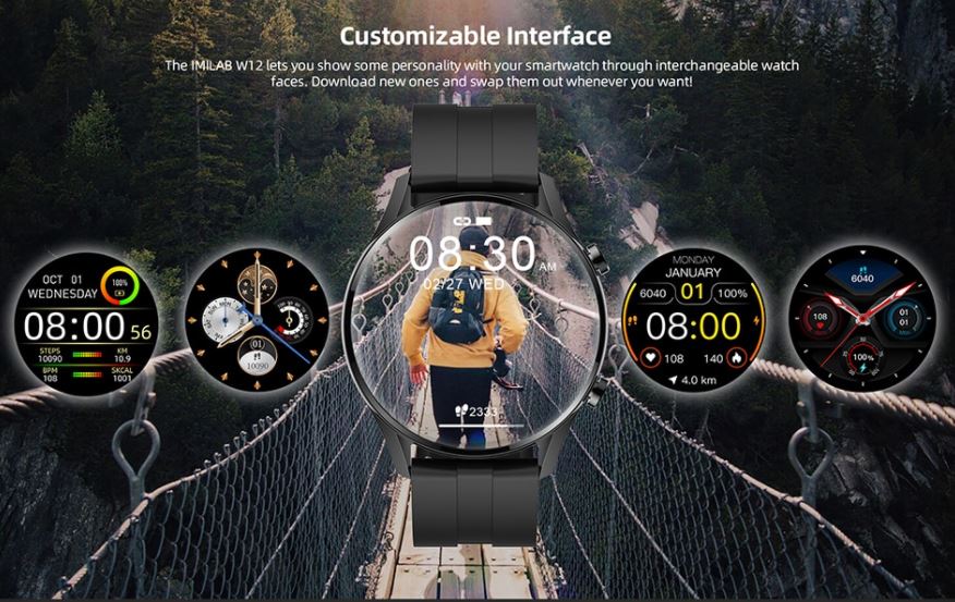 męski smartwatch IMILAB W12 - personalizacja tarczy