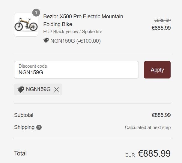Bezior X500 Pro - elektryczny rower górski - kod rabatowy
