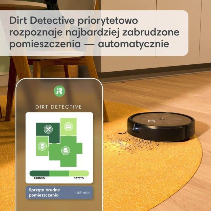 iRobot Roomba j9+ - robot odkurzający - funkcja Dirt Detective