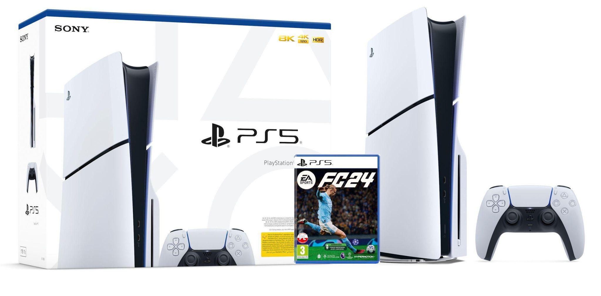 TOP 10 pomysłów na prezent komunijny dla chłopca - Sony PlayStation 5 z grą Fifa 24 - EA Sports FC 24